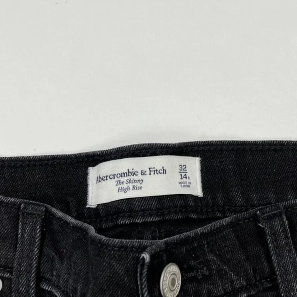 Abercrombie Fitch Skinny High Rise Jeans Women 32 14 NWT Hem Slit Stretch Cotton